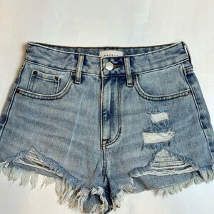 PacSun Women's Light Blue Distressed Jean Shorts